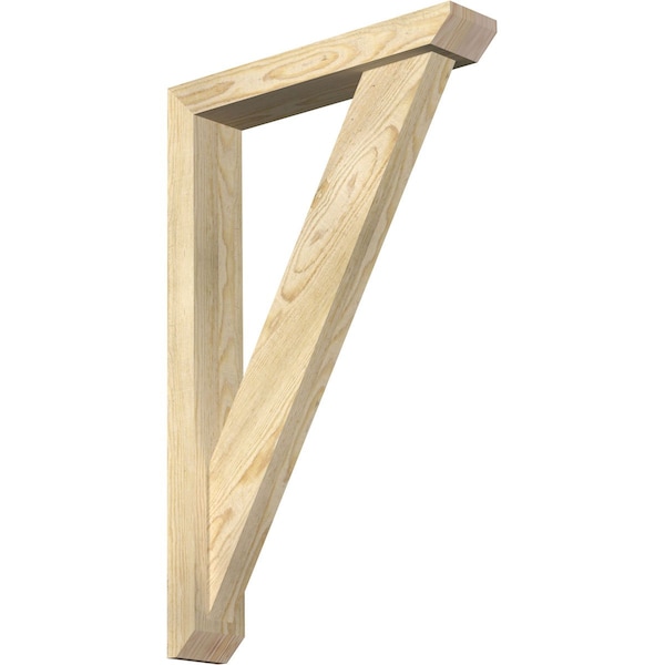 Ekena Millwork Traditional Slat Rough Sawn Bracket w/ Offset Brace, Douglas Fir, 4"W x 20"D x 32"H BKT0402X20X32TRA06RDF - main